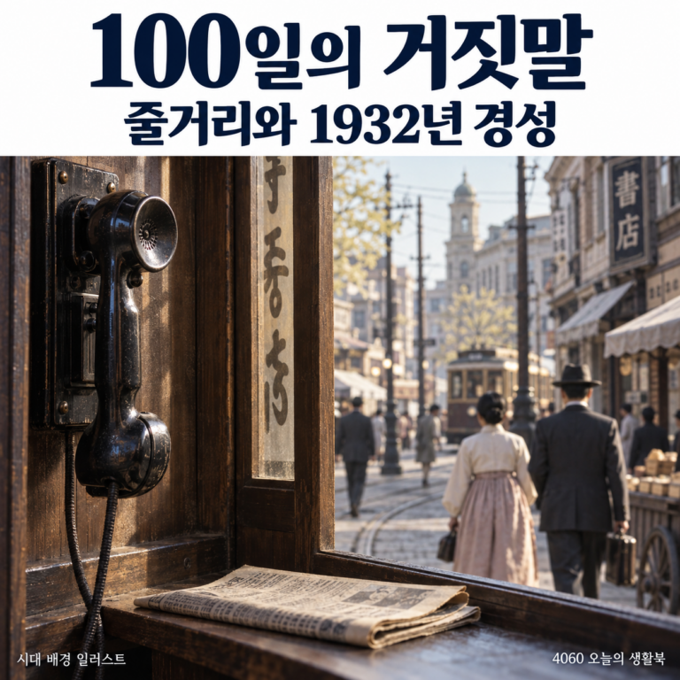 100일의 거짓말 줄거리와 1932년 경성 분위기를 표현한 시대 배경 일러스트