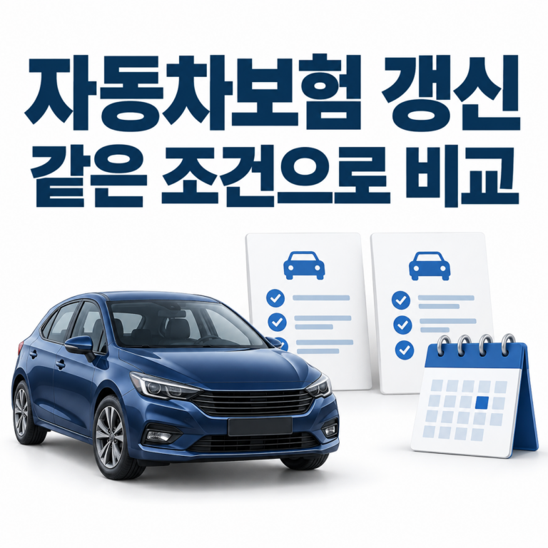 자동차보험 갱신 전 확인할 것, 보험료 비교는 같은 조건으로