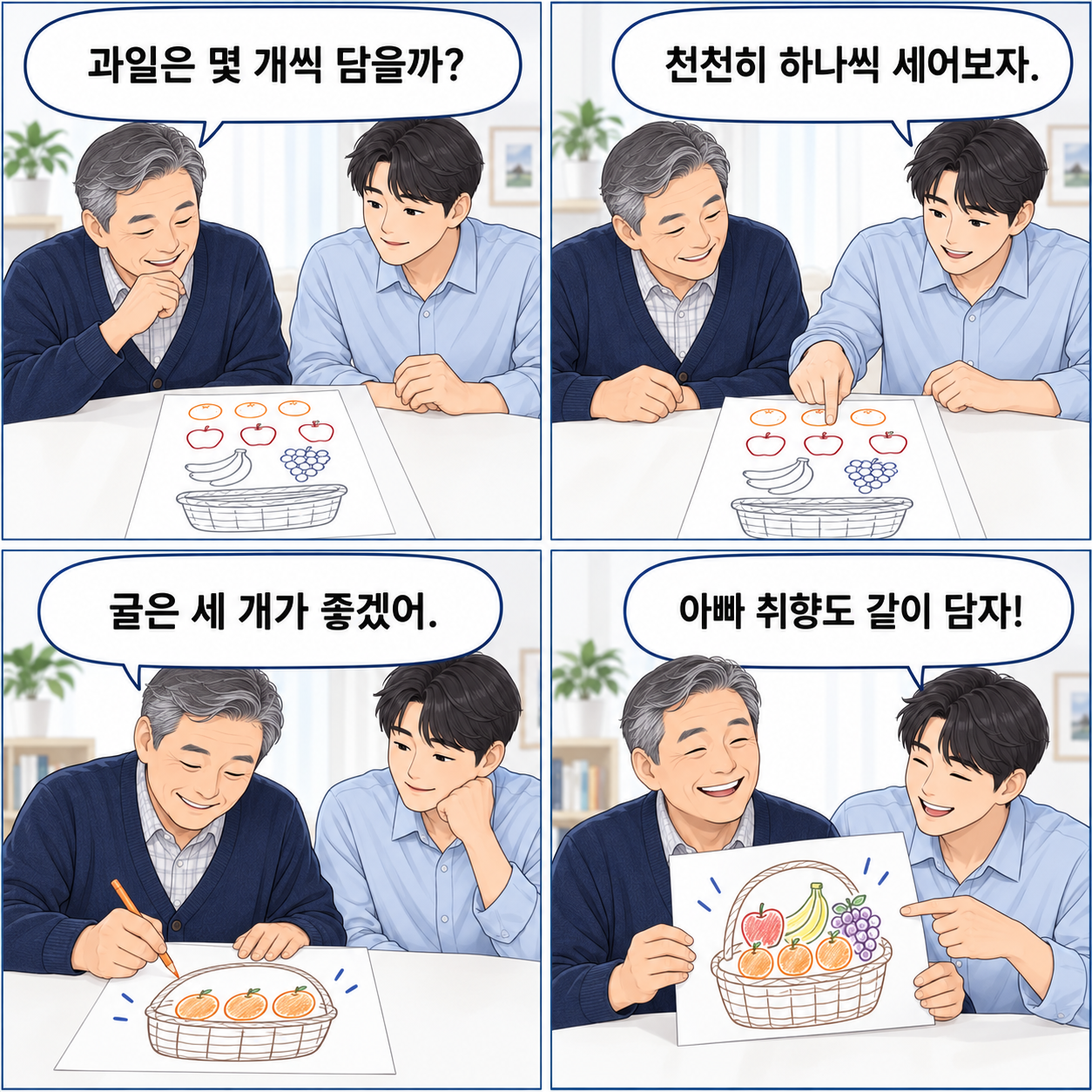 1컷. 과일은 몇 개씩 담을까?