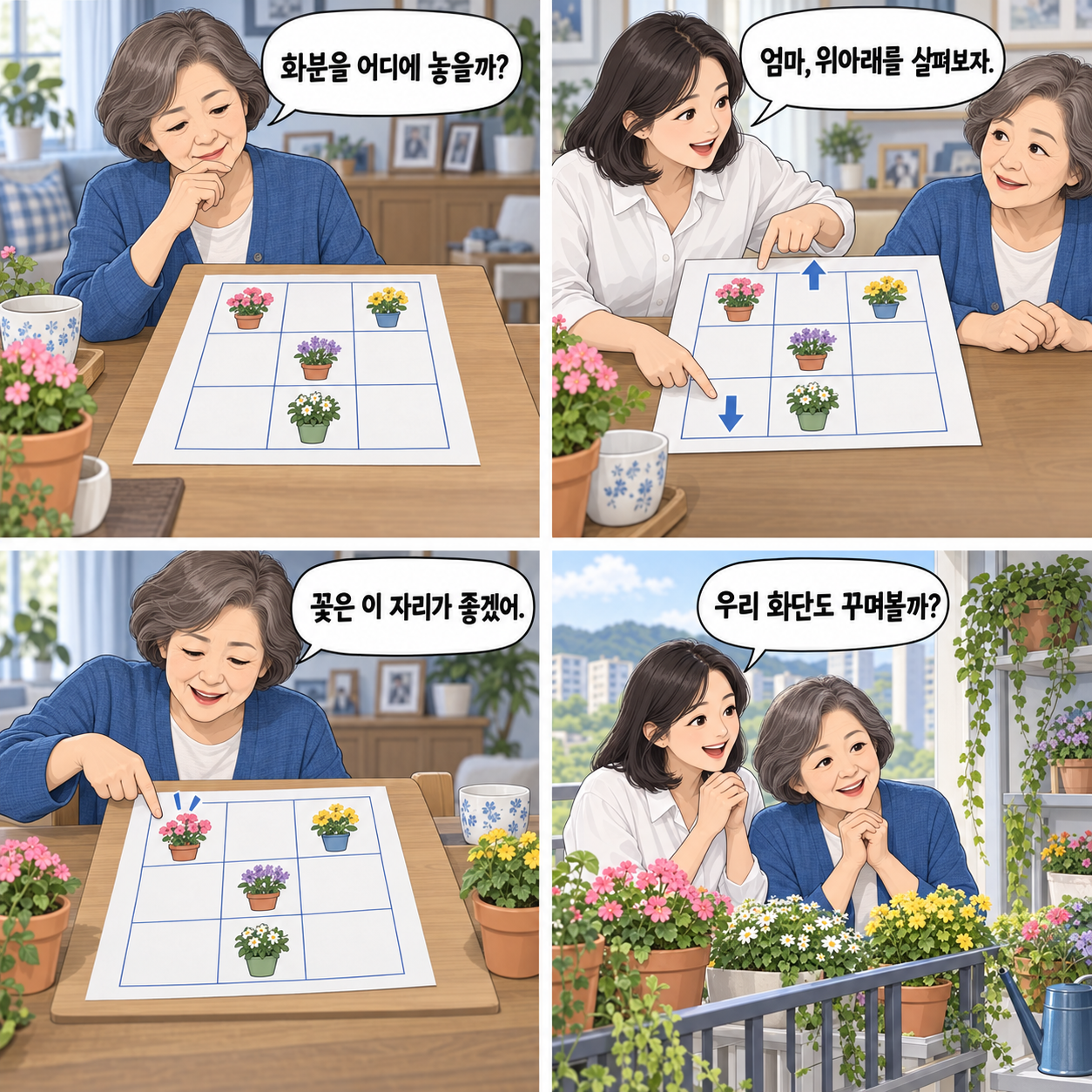 1컷. 화분을 어디에 놓을까?