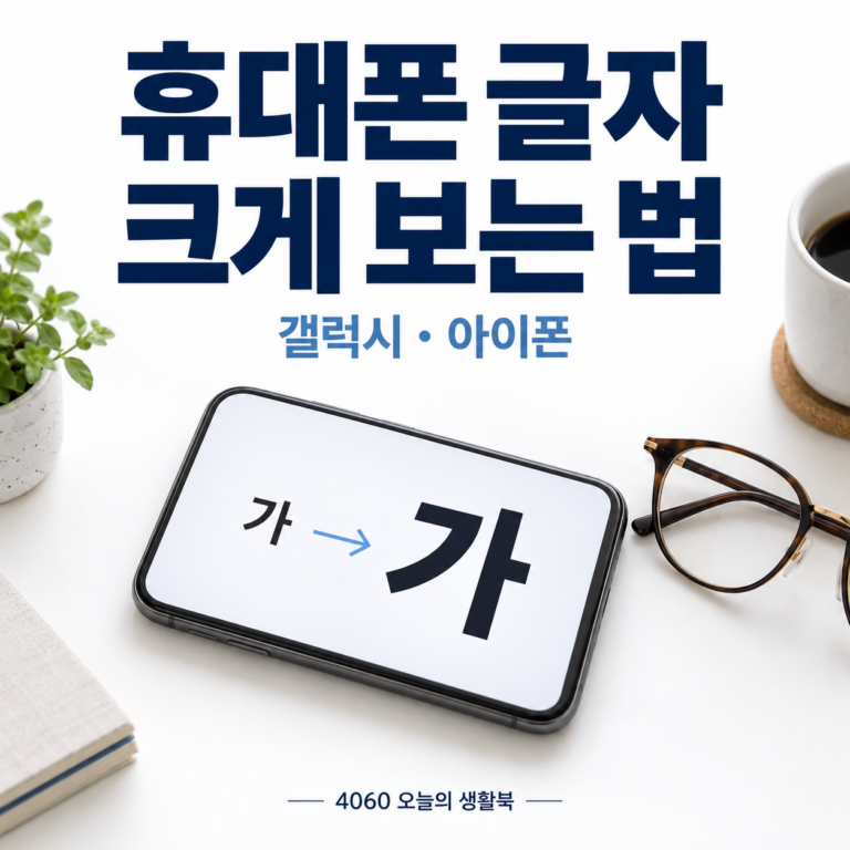 휴대폰 글자 크게 하는 법 | 갤럭시·아이폰 설정부터 확인하기
